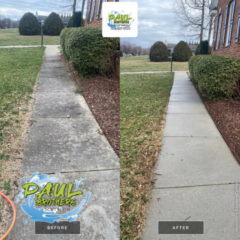 clean concrete road and sidewalk after pressure washing service in trinity north carolina