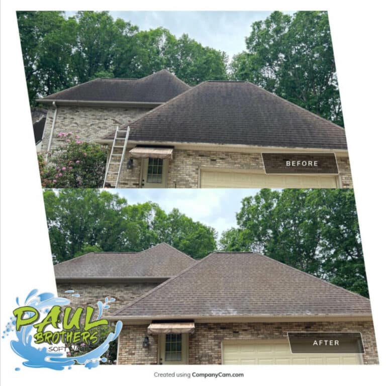 house roof after expert roof cleaning service in burlington north carolina