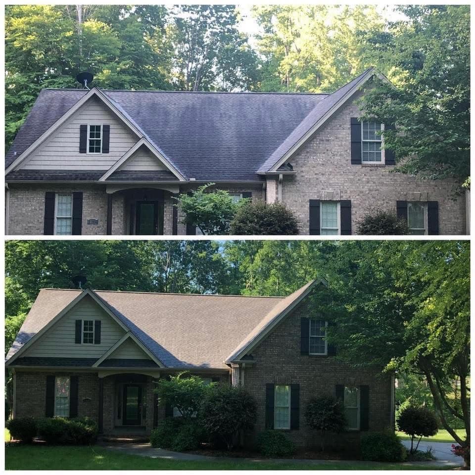 Before and After Roof Cleaning