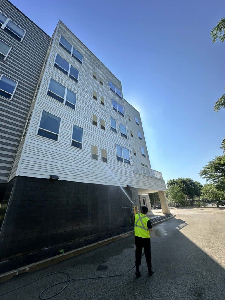 Commercial property cleaning in Greensboro NC at an apartment complex