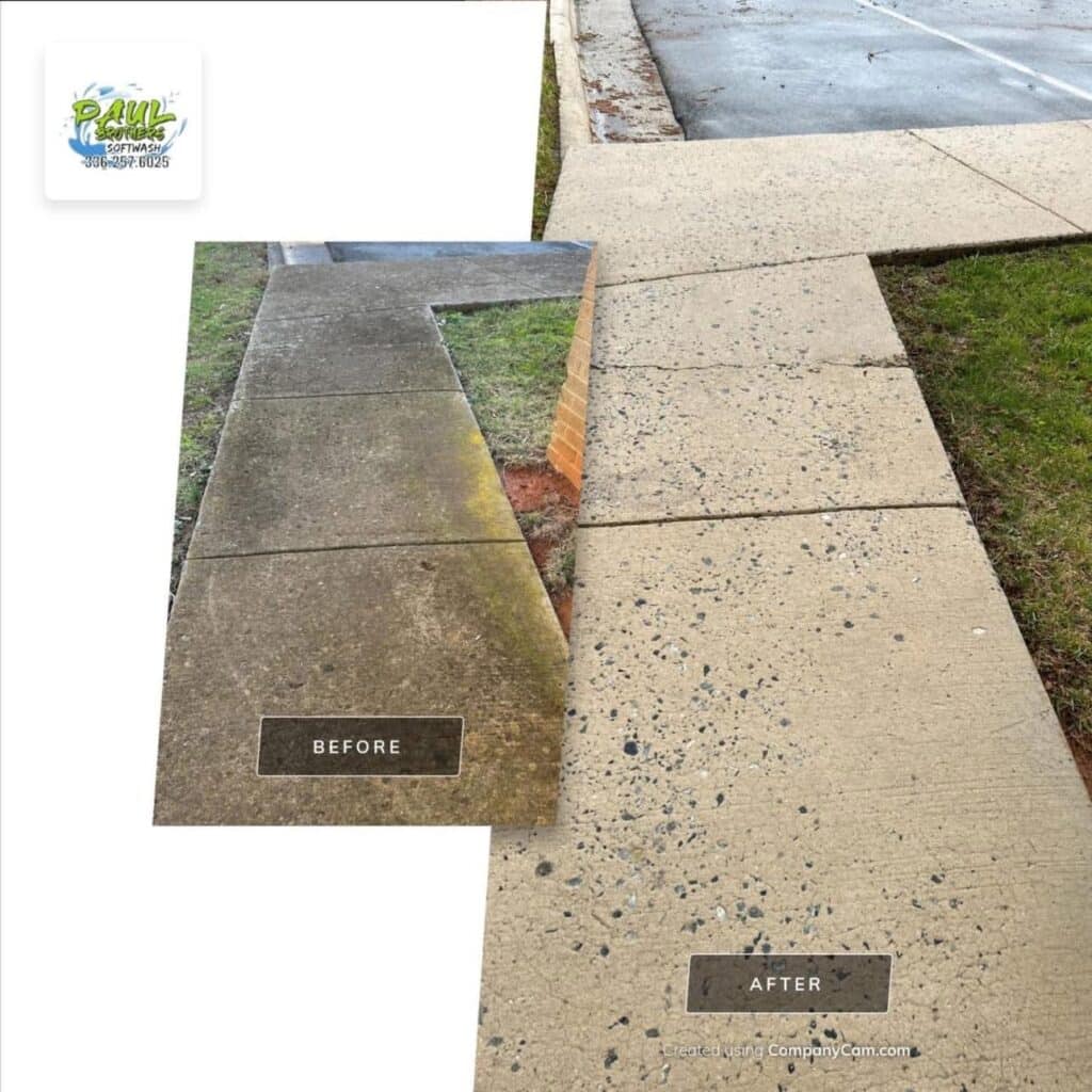 Sidewalk cleaning for commercial properties in Greensboro