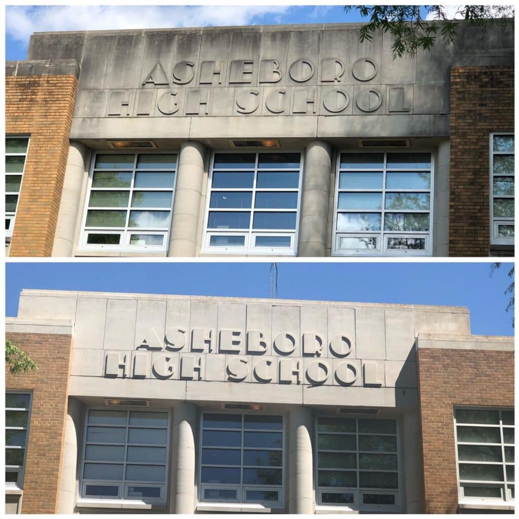 School cleaning services for sidewalks and exterior buildings in Asheboro NC